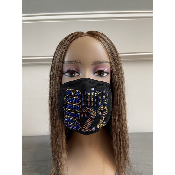 Sigma Gamma Rho 1922 Bling Rhinestone Face Mask - Picture 11 of 11
